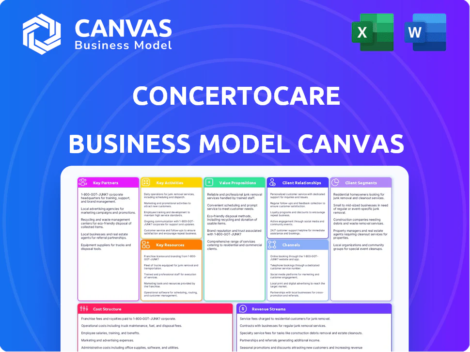 CONCERTOCARE BUSINESS MODEL CANVAS TEMPLATE RESEARCH