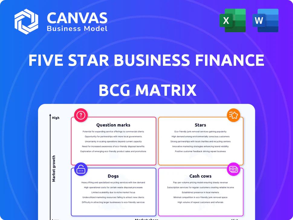 FIVE STAR BUSINESS FINANCE BCG MATRIX TEMPLATE RESEARCH