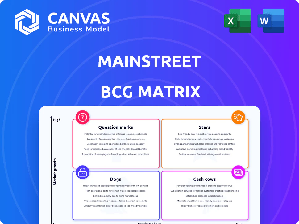 MAINSTREET BCG MATRIX TEMPLATE RESEARCH