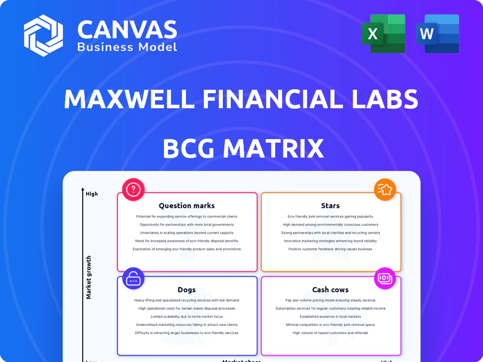 MAXWELL FINANCIAL LABS BCG MATRIX TEMPLATE RESEARCH