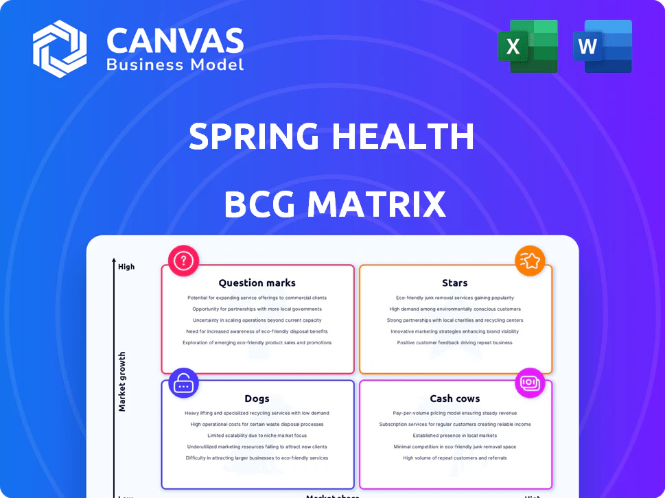 SPRING HEALTH BCG MATRIX TEMPLATE RESEARCH